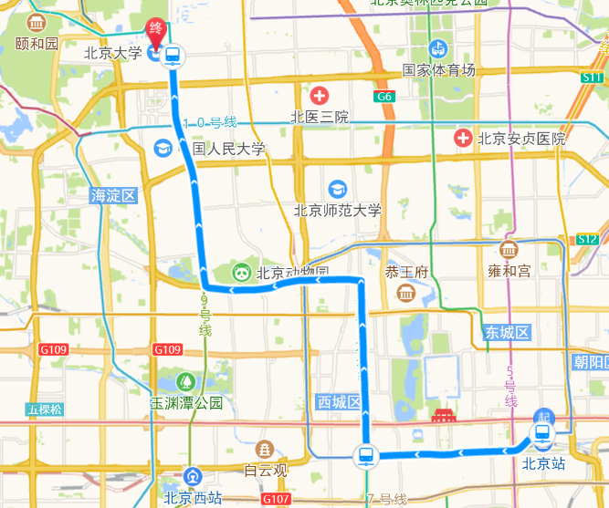 高德地图 JS API示例->辅助接口->调起高德地图-> 公交路径规划