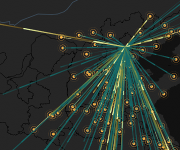 炫码科技-高德地图 LOCA 数据可视化 API 2.0— 北京人口流入流出情况