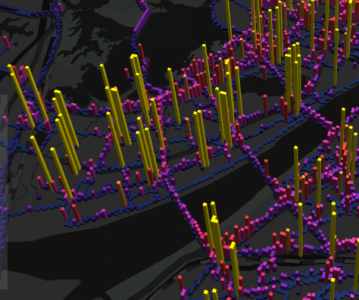 炫码科技-高德地图 LOCA 数据可视化 API 2.0——武汉车辆密度分布